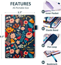 Load image into Gallery viewer, Comkiso Undated Weekly and Monthly Planner with Adhesive Tabs, A5 Dateless Academic Planner for Women &amp; Men Daily Planning, Hardcover Leather All In One Planner for Home School Work Organizer (Boho)