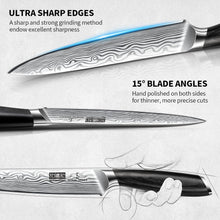 Load image into Gallery viewer, 5 Pieces Knife Set, Professional Powder Steel Chef Knife Set, Ultra Sharp Japanese Kitchen Knives Set with Ergonomic Pakkawood Handle