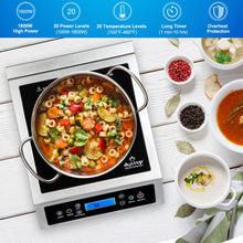 Load image into Gallery viewer, Duxtop Professional Portable Induction Cooktop, Commercial Range Countertop Burner, 1800 Watts Induction Burner with Sensor Touch and LCD Screen, P961LS/BT-C35-D, Silver/Black