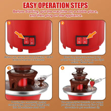 Load image into Gallery viewer, 7.9oz Mini Chocolate Melting Pot, Mini Chocolate Fondue Fountain, MIni Warmer Machine, 6PCS Fondue Fork and Removal Fruits/Nuts/Treats Serving Tray for Milk Chocolate, Cheese, Butter, Candy