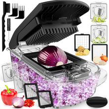 Load image into Gallery viewer, Vegetable Chopper and Spiralizer - Food Chopper with Container, Fruit Slicer, Kitchen Gadgets &amp; Accessories, Home Essentials (4 in 1, White)