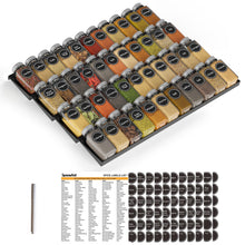 Load image into Gallery viewer, SpaceAid Spice Drawer Organizer with 28 Spice Jars, 386 Spice Labels, 4 Tier Seasoning Rack Tray Insert for Kitchen Drawers, 13&quot; Wide x 17.5&quot; Deep