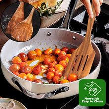 Load image into Gallery viewer, Natural Teak Kitchen Cooking Utensil Set with Holder, Wooden Spoons for Cooking, 10PCS Cooking Spatulas Set with Spoon Rest, Wooden Utensil Set for Nonstick Cookware Sturdy &amp; Lightweight