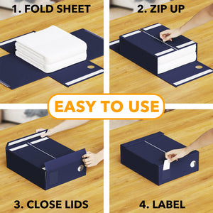 SpaceAid 8 Pack Bed Sheet Organizers and Storage, Foldable Sheet Organizer for Linen Closet, Sheets Set Folder Keeper with Window XL (Queen & King Size) Bedding Container (Beige, 8 Pack)