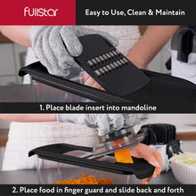 Load image into Gallery viewer, Mandoline Slicer for Kitchen, Fruit Cutter, Cheese Grater, Cucumber Slicer, Veggie Spiralizer, Food Cutter &amp; Kitchen Gadgets with Safety Glove (6 in 1, White)