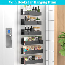 Load image into Gallery viewer, Metal 4 Pack Magnetic Spice Storage Rack Organizer for Refrigerator and Oven, Black Fridge Organizers and Storage
