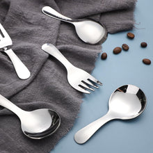Load image into Gallery viewer, Stainless Steel Short Handle Thickened Small Round Spoons and Forks For Honey Candy Coffee Tea Salt Jam and Mustard - Ice Cream Dessert Spoon
