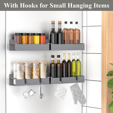 Load image into Gallery viewer, 4 Pack Magnetic Spice Rack Organizer for Refrigerator and Oven, Black Fridge Organizers and Storage for Kitchen