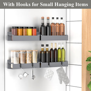 4 Pack Magnetic Spice Rack Organizer for Refrigerator and Oven, Black Fridge Organizers and Storage for Kitchen