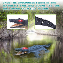 Load image into Gallery viewer, Outamateur RC Crocodile Boat,2.4GHz Alligator with Glowing Eyes,RC High Simulation Crocodile RC Boat Lake &amp; Pool Toy,USB Rechargeable Waterproof Floating Alligator Toy for Kids Aged 6+