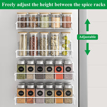 Load image into Gallery viewer, 6 Pack Magnetic Spice Rack Organizer for Refrigerator and Microwave Oven, Metal Fridge Shelf for Kitchen, Matt Black