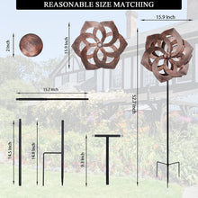 Load image into Gallery viewer, WONDER GARDEN Wind Spinner - Wind Spinners Outdoor, Outdoor Metal Windmills, 4.4 Ft Retro Brown Wind Sculptures Spinner Lawn Ornaments Wind Spinner for Yard, Lawn and Garden