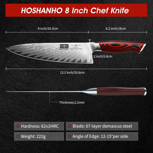 Damascus Santoku Knife, 7 Inch Professiona Kitchen Knife, Damascus Super Steel Ultra-Sharp Santoku Chef Knife with Ergonomic G10 Handle