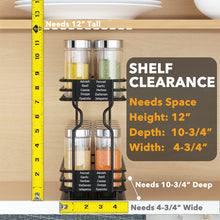 Load image into Gallery viewer, SpaceAid Pull Out Spice Rack Organizer for Cabinet, Heavy Duty Slide Out Seasoning Kitchen Organizer, Cabinet Organizer, with Labels, 4.5&quot; W x10.75 D x8.5 H, 1 Drawer 2-Tier