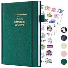 Load image into Gallery viewer, Comkiso Gratitude Journal with 4 Inspirational Stickers: Undated Daily Gratitude Journal for Women and Men - More Happiness, Affirmation, and Mindfulness in A Few Minutes with Prompts &amp; Quotes (Beige)