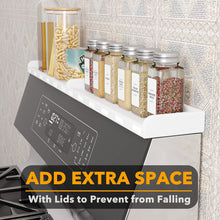 Load image into Gallery viewer, SpaceAid 30&quot; Wide Kitchen Shelf Organizer for Stove, Magnetic Bamboo Spices Shelf for Home Stove Kitchen Storage Organization (Fit for Flat Top Only)