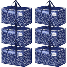 Load image into Gallery viewer, HomeHacks Moving Bags, Extra Large Size Moving Boxes, Heavy Duty Luggage Bags with Smooth Zipper and Sturdy Handles, Large Capacity &amp; Easy Loading Storage Totes for Space Saver 88L, 6-Pack, Blue