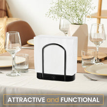 Load image into Gallery viewer, Napkin Holder for Table - Modern Black Napkin Dispenser, Bamboo and Iron Design, Non-Slip, Suitable for Kitchen, Dining, Farmhouse, Cocktail, Picnic, Bar, Outdoor Use - Holds Paper Napkins, Mail, Bill