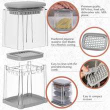Load image into Gallery viewer, Brieftons PerfectCut Vegetable Chopper: 4-Blade Veggie Dicer Fruit Slicer, Potato French Fry Cutter, Wedge Cutter, Onion Chopper, Egg Slicer with 5 Recipe Ebooks, Safe to Use, Easy to Clean &amp; Store