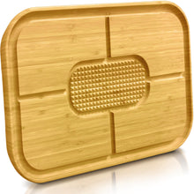 Load image into Gallery viewer, Wood Cutting Board - 3 Piece Bamboo Cutting Board Set, Wooden Cutting Boards for Kitchen with Deep Juice Groove, Side Handles - Wood Chopping Boards for Meal Prep, Meat, Vegetables, Cheese Charcuterie