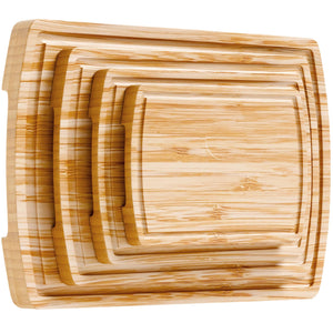 Wood Cutting Board - 3 Piece Bamboo Cutting Board Set, Wooden Cutting Boards for Kitchen with Deep Juice Groove, Side Handles - Wood Chopping Boards for Meal Prep, Meat, Vegetables, Cheese Charcuterie