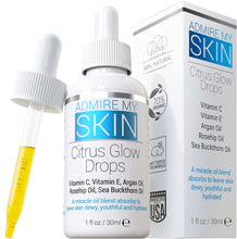 Load image into Gallery viewer, Admire My Skin Vitamin C Gua Sha Oil for Face - Organic Facial Oil for Glowing Skin with + Argan &amp; Rosehip Oils - For a Dewy, Youthful Glow 1oz