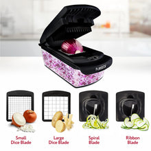 Load image into Gallery viewer, Vegetable Chopper and Spiralizer - Food Chopper with Container, Fruit Slicer, Kitchen Gadgets &amp; Accessories, Home Essentials (4 in 1, White)
