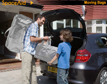 Load image into Gallery viewer, SpaceAid Heavy Duty Moving Bags, Extra Large Storage Totes W/Backpack Straps Strong Handles &amp; Zippers, Alternative to Moving Boxes, Packing &amp; Moving Supplies, Black (8 Pack)