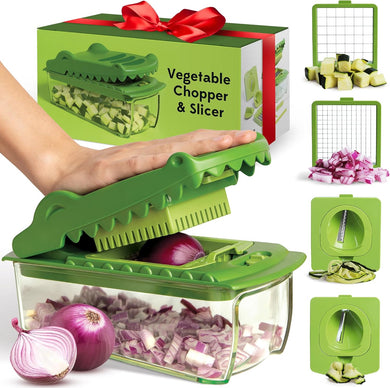 NEW Fullstar X OTOTO Croc Chop Vegetable Chopper & Slicer - Multifunctional Food Chopper, Crocodile Onion Cutter, Cool Kitchen Gadgets & Housewarming Gifts