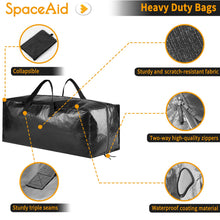 Load image into Gallery viewer, SpaceAid Heavy Duty Moving Bags, Extra Large Storage Totes W/Backpack Straps Strong Handles &amp; Zippers, Alternative to Moving Boxes, Packing &amp; Moving Supplies, Black (8 Pack)