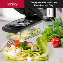 Load image into Gallery viewer, Vegetable Chopper and Spiralizer - Food Chopper with Container, Fruit Slicer, Kitchen Gadgets &amp; Accessories, Home Essentials (4 in 1, White)