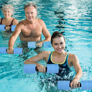 Aquatic Exercise Dumbbells, Water Weights for Pool Exercise, 2PACK EVA Foam Water Dumbbells for Youth Women Water Workouts, Swimming Training