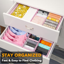 Load image into Gallery viewer, SpaceAid Drawer Organizer Clothes, 12 Pack Dresser Organizer Bins for Nursery, Closet Organization and Storage Dividers for Clothing, Baby Clothes, Underwears, Socks (Black)