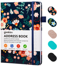 Load image into Gallery viewer, Comkiso Address Book with Individual Alphabetical Tabs Laminated, Large Print Address Book with 468 Wide Lining Entry Spaces, Change of Address Labels, Hardcover Address Book 5.7 x 8.5" - Bloom