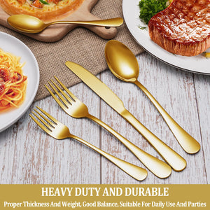 MUTNITT 30 Pcs Silverware Set Service for 6,Premium Stainless Steel Flatware Set,Mirror Polished Cutlery Utensil Sets,Durable Kitchen Eating Tableware Sets,Include Fork Knife Spoon,Dishwasher Safe