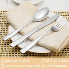 Load image into Gallery viewer, MUTNITT 30 Pcs Silverware Set Service for 6,Premium Stainless Steel Flatware Set,Mirror Polished Cutlery Utensil Sets,Durable Kitchen Eating Tableware Sets,Include Fork Knife Spoon,Dishwasher Safe