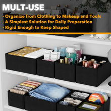 Load image into Gallery viewer, SpaceAid Drawer Organizer Clothes, 12 Pack Dresser Organizer Bins for Nursery, Closet Organization and Storage Dividers for Clothing, Baby Clothes, Underwears, Socks (Black)
