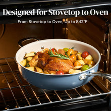 Load image into Gallery viewer, Redchef Ceramic Saute Pan with Lid, Nonstick Deep Frying Pan, 5QT Jumbo Cooker with Helper Handle &amp; Lid, Non Toxic Ceramic Cooking Pan, Chef Pan, Dishwasher &amp; Oven Safe, PFAS PFOA &amp; PTFE Free