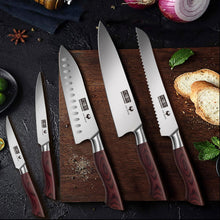 Load image into Gallery viewer, Kitchen Knife Set with Block 18-Piece, Super Sharp High Carbon Stainless Steel Chef Knife Set, Professional Cutlery Knife Set with Sharpener