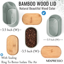 Load image into Gallery viewer, Mixpresso 3 Pcs Olive Green Canisters Sets For The Kitchen, Airtight Plastic Canister With Bamboo Lid, Coffee And Sugar Canister Set, Decorative Sugar Container, Kitchen Decor For Counter