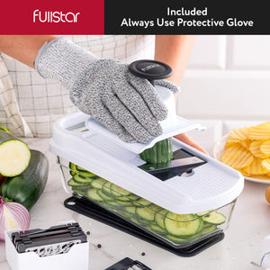 Mandoline Slicer for Kitchen, Fruit Cutter, Cheese Grater, Cucumber Slicer, Food Cutter & Kitchen Gadgets (3 in 1, White)
