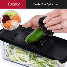 Load image into Gallery viewer, Mandoline Slicer for Kitchen, Fruit Cutter, Cheese Grater, Cucumber Slicer, Veggie Spiralizer, Food Cutter &amp; Kitchen Gadgets with Safety Glove (6 in 1, White)