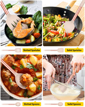Load image into Gallery viewer, Pack of 4 Silicone Cooking Utensils Set, Non Stick Large Solid Spatulas, Heat Resistant Black Slotted Spoons, Ideal BPA Free Kitchen Turners for Frying, Mixing,Serving,Draining,Turning,Stirring