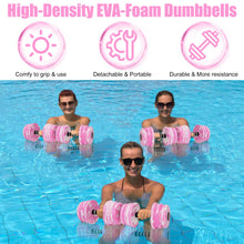 Load image into Gallery viewer, Aquatic Exercise Dumbbells, Water Dumbbells, 2PCS Foam Barbells for Men Women Water Workouts