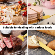 Load image into Gallery viewer, 4 Pcs Gold Cake Cutting Set, Premium Cake Cutter &amp; Pie Server Set for Wedding, Thickened Stainless Steel Cake Knife and Server with Rounded Edges, Pie Server Spatula Birthday Christmas Gift