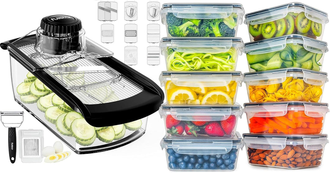 Mandoline And 20 Pack Food Container