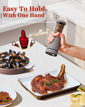 Load image into Gallery viewer, Electric Salt and Pepper Grinder, Stainless Steel Rechargeable Salt and Pepper Grinder Set with 4.5 oz Large Capacity, 1.8&quot; Wide Mouth, Adjustable Coarseness, Ideal for Kitchen