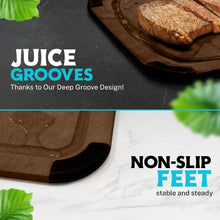 Load image into Gallery viewer, Dishwasher Safe Cutting Boards for Kitchen - 2 Piece Large Composite Wood Cutting Board Set with Non-Slip Feet and Juice Groove (14.5&quot; x 11&quot; and 11.7&quot; x 9.3&quot;) - Thin, Lightweight, Eco-Friendly