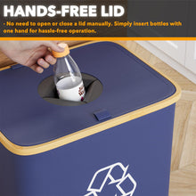 Load image into Gallery viewer, SpaceAid Recycling Bin for Kitchen 26 Gallon, 100L Recycle Bin with Lid and 2 Reusable Inner Bags, for Bottle Can Glass Plastic Stickers, Blue