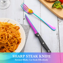 Load image into Gallery viewer, 24 Pcs Silverware Set with Steak Knives Service for 4,Stainless Steel Flatware Set,Mirror Polished Cutlery Utensil Set,Home Kitchen Eating Tableware Set,Include Fork Knife Spoon Set,Dishwasher Safe